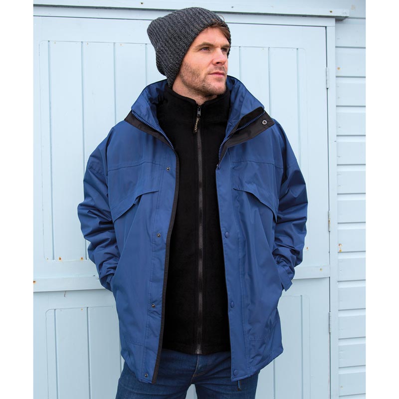 3-in-1 zip and clip jacket - Navy/Black XS